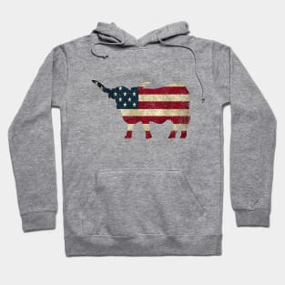 American Flag Longhorn Cattle Hoodie